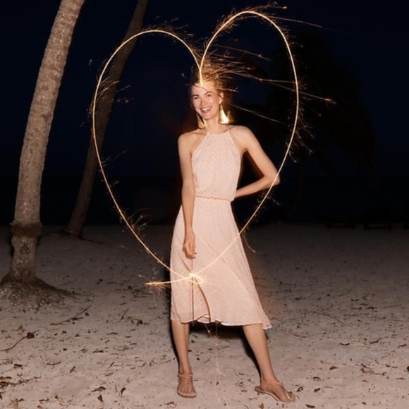 Anthropologie Blushed Metallic Halter Dress - Picture 3 of 8